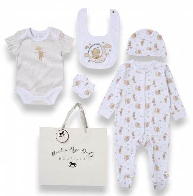Rock a bye boutique H12679NB * RBH12679W "Reach for the Stars" 5 Piece Layette Set (Nb-6m)