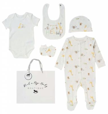 Rock a bye boutique H12671NB * RBH12681 "Hello Baby" 5 Piece Layette Set (Nb-6 months)