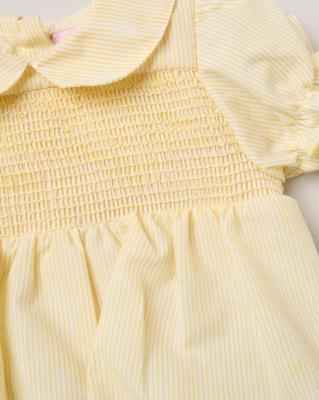 Rock a bye boutique H12797NB * RBH12797 Striped and Smocked Romper (0-9 months)