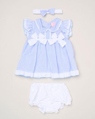Rock a bye boutique H12800NB * RBH12800-A Double Bows Dress Set (0-9 months)