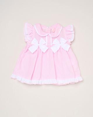Rock a bye boutique H12800NB * RBH12800-A Double Bows Dress Set (0-9 months)