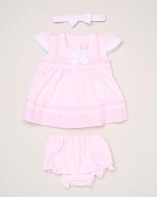 Rock a bye boutique H12801NB * RBH12801-A Bow Dress Set (0-9 months)