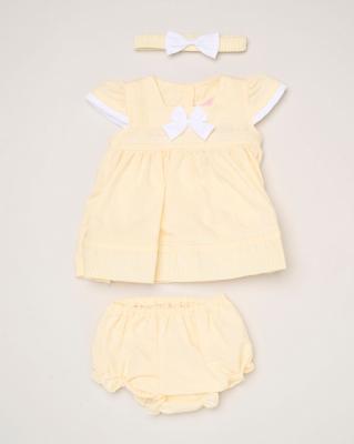 Rock a bye boutique H12801NB * RBH12801-A Bow Dress Set (0-9 months)