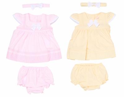 Rock a bye boutique H12801NB * RBH12801A Bow Dress Set (0-9 months)
