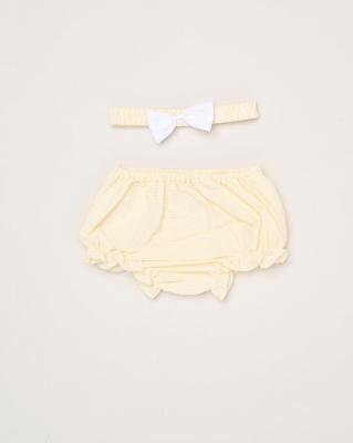 Rock a bye boutique H12802NB * RBH12802-A Smock stripe and bows Dress Set (0-9 months)