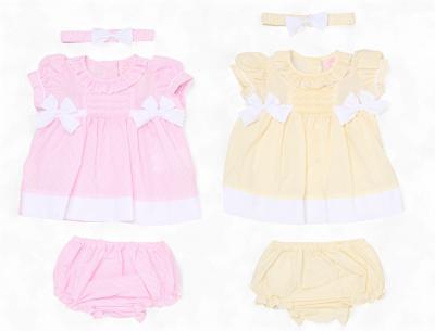 Rock a bye boutique H12802NB * RBH12802B Smock Stripe and Bows  Dress Set (9-24 months)