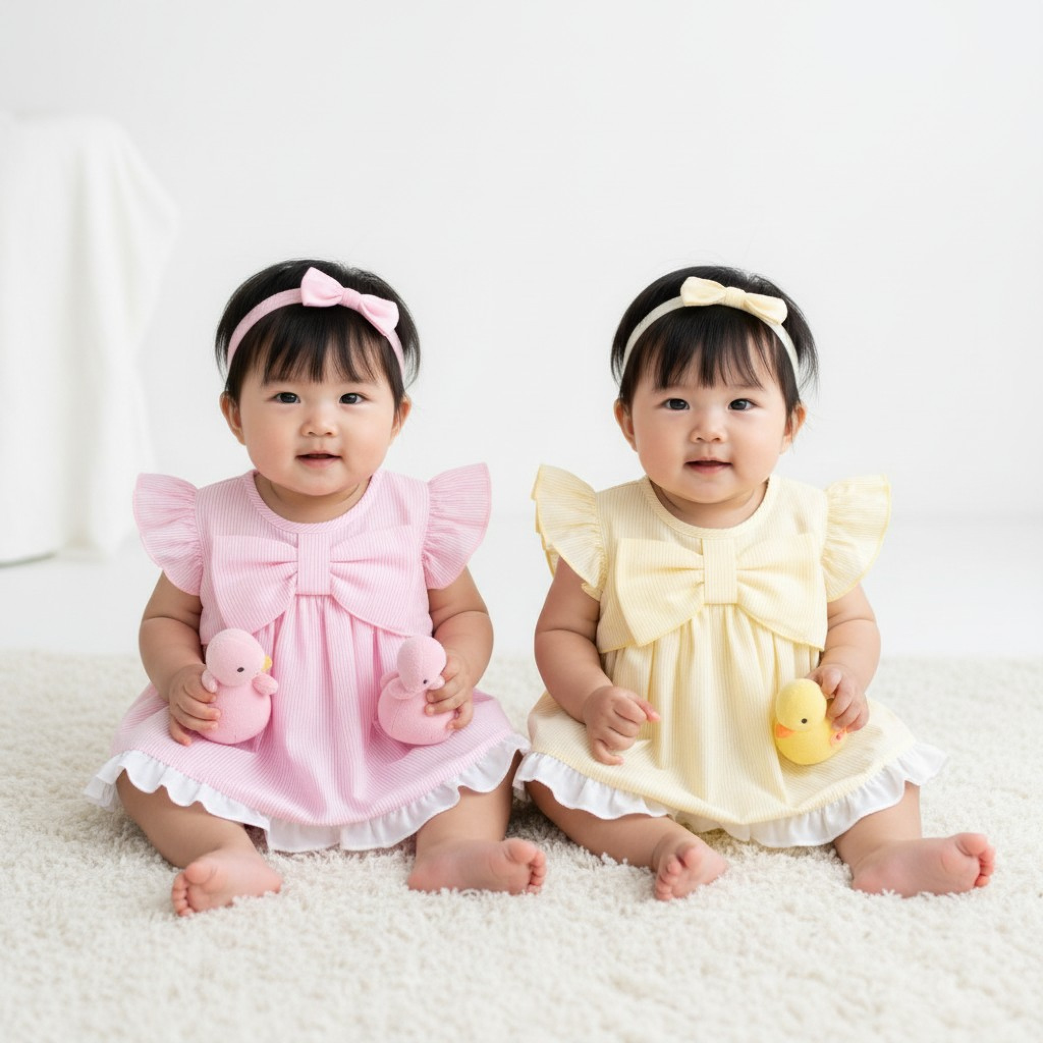 Rock a bye boutique H12803NB * RBH12803A Stripe and Bow  Dress Set (0-9 months)