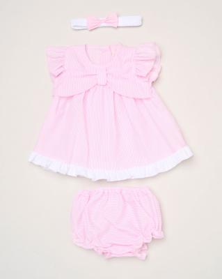 Rock a bye boutique H12803INF * RBH12803-B Stripe and bow  Dress Set (9-24 months)