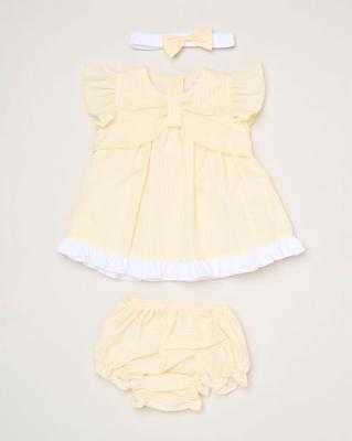 Rock a bye boutique H12803INF * RBH12803-B Stripe and bow  Dress Set (9-24 months)