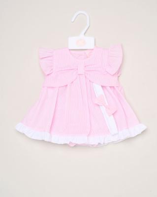 Rock a bye boutique H12803INF * RBH12803-B Stripe and bow  Dress Set (9-24 months)