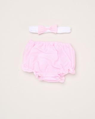Rock a bye boutique H12803INF * RBH12803-B Stripe and bow  Dress Set (9-24 months)