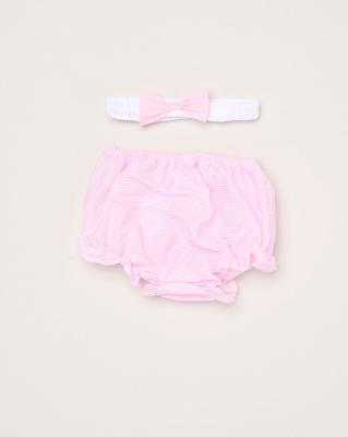 Rock a bye boutique H12803NB * RBH12803-A Stripe and bow  Dress Set (0-9 months)