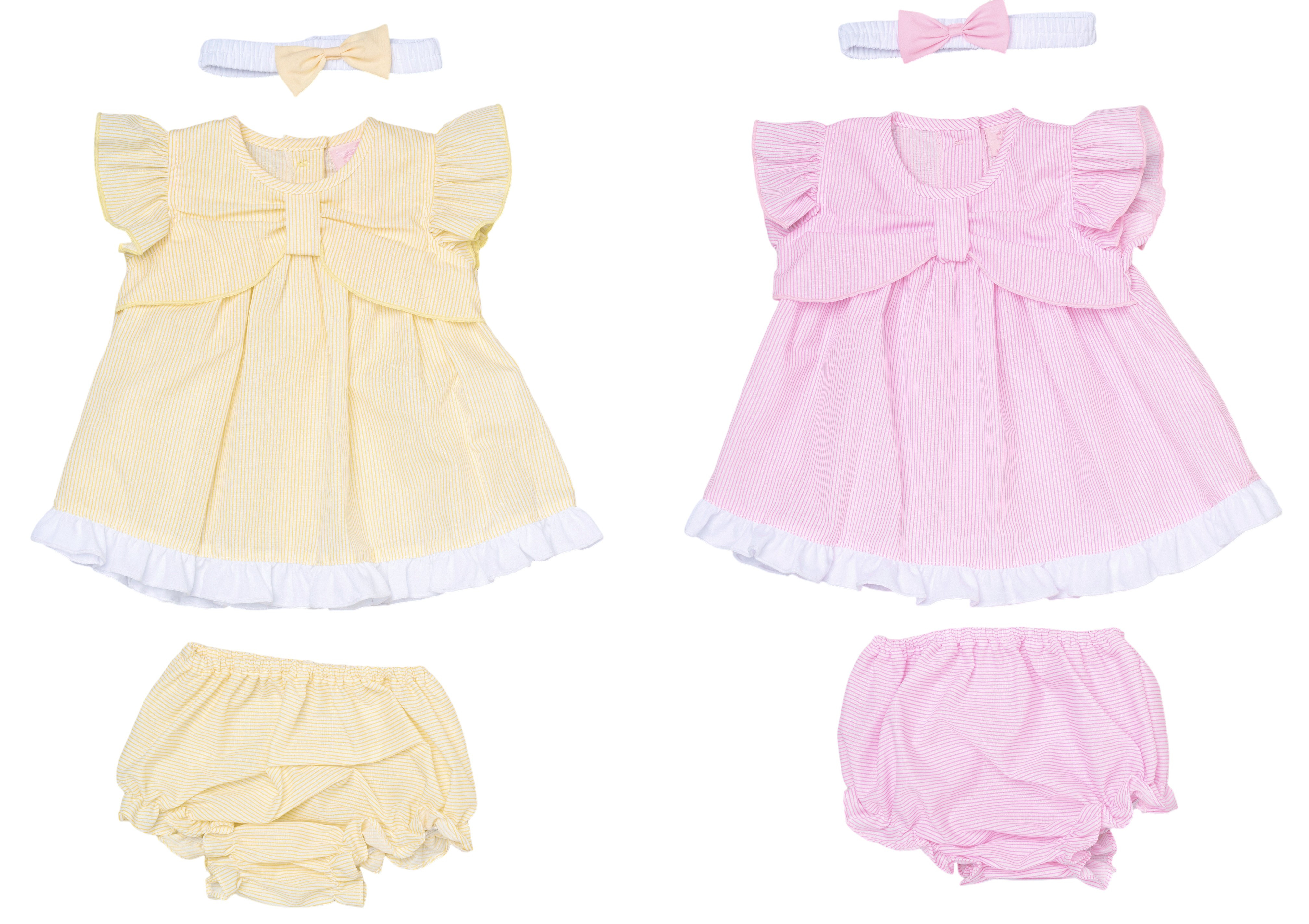 Rock a bye boutique H12803NB * RBH12803-A Stripe and Bow  Dress Set (0-9 months)