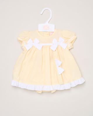 Rock a bye boutique H12804NB * RBH12804-A Double Bows Dress Set (0-9 months)