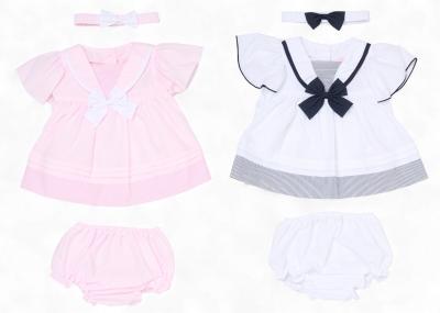 Rock a bye boutique H12805NB * RBH12805-A Sailor BowDress Set (0-9 months)
