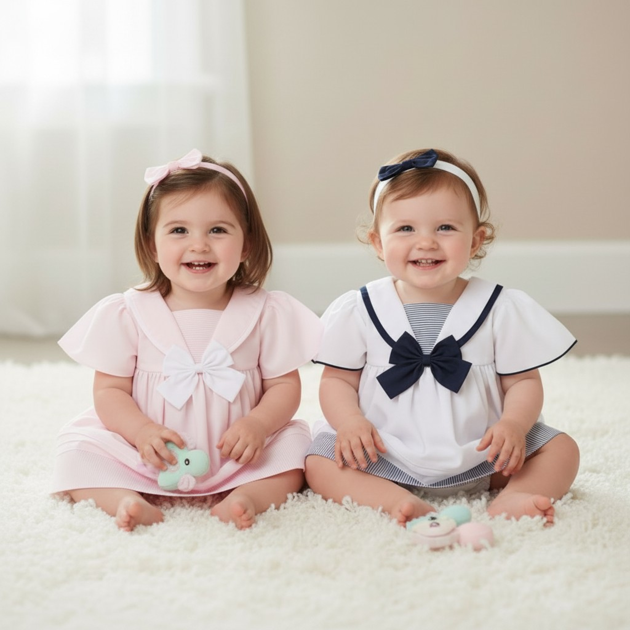 Rock a bye boutique H12805INF * RBH12805-B Sailor Bow Dress , pants and headband(9-24 months)