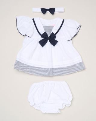 Rock a bye boutique H12805INF * RBH12805-B Sailor BowDress Set (9-24 months)