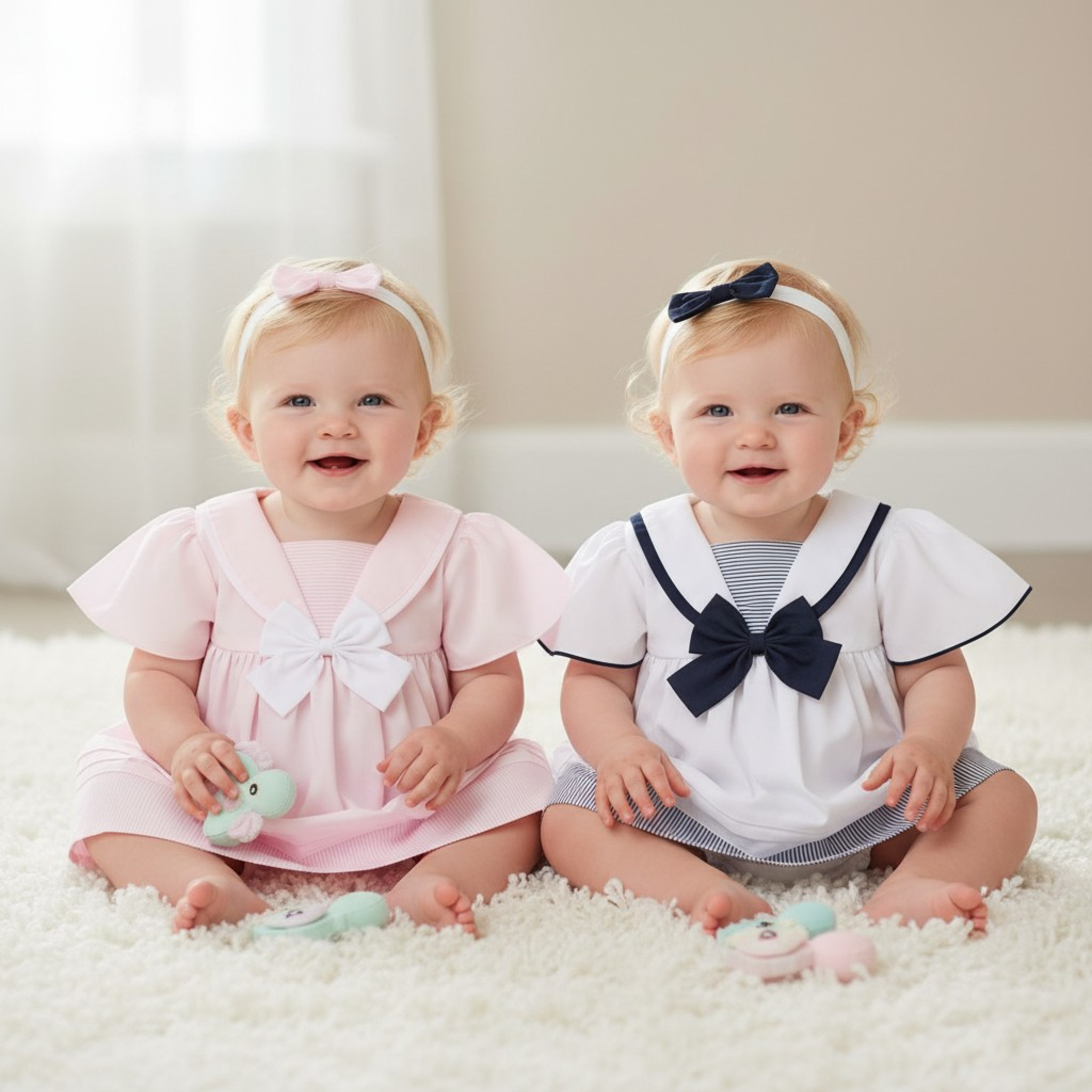 Rock a bye boutique H12805NB * RBH12805A Sailor Bow Dress Set (0-9 months)