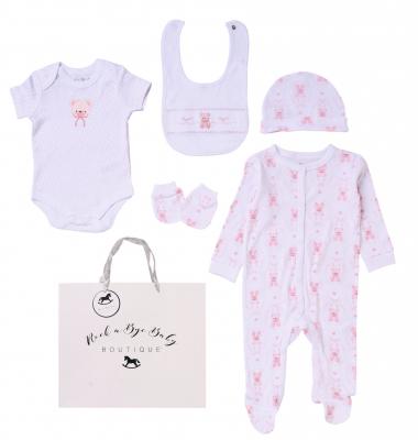 Rock a bye boutique H12813NB * RBH12813 "Teddy" 5 Piece Layette Set (Nb-6 months)