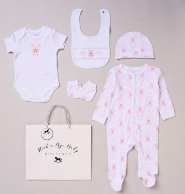 Rock a bye boutique H12813NB * RBH12813 "Teddy" 5 Piece Layette Set (Nb-6 months)