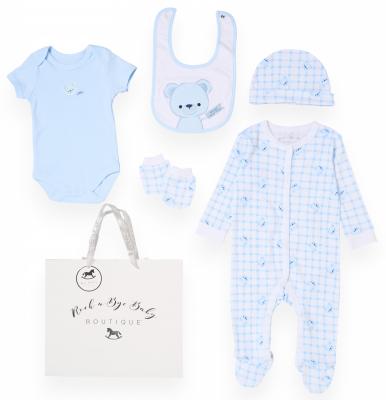 RBH12814  "Happy bear Club " 5 Piece Layette Set  (Nb-6 months)