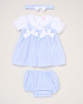 Rock a bye boutique H12815INF * RBH12815-B Striped Double Bows Dress Set (9-24 months)
