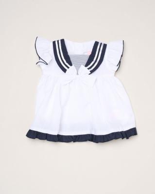 Rock a bye boutique H12816NB * RBH12816-A Sailor BowDress Set (0-9 months)