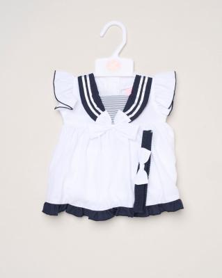 Rock a bye boutique H12816INF * RBH12816-B Sailor Bow Dress Set (9-24 months)