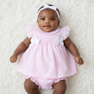 Rock a bye boutique H12817NB * RBH12817A Striped Bow Dress Set (0-9 months)