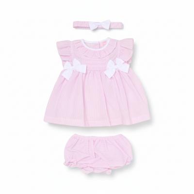 Rock a bye boutique H12817NB * RBH12817A Striped Bow Dress Set (0-9 months)