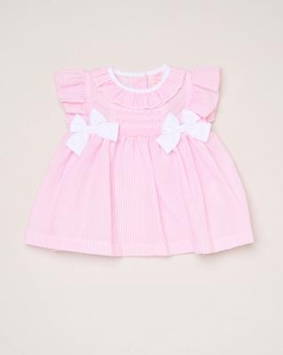 Rock a bye boutique H12817NB * RBH12817-B Striped Bow Dress Set (9-24 months)