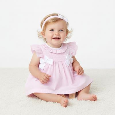 RBH12817B  Striped Bow Dress Set  (9-24 months)