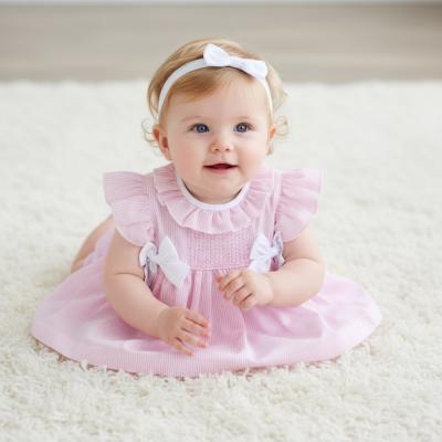 Rock a bye boutique H12817NB * RBH12817B Striped Bow Dress Set (9-24 months)