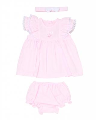 Rock a bye boutique H12819NB * RBH12819-A Floral and Lace Dress Set (0-9 months)