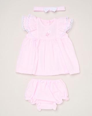 Rock a bye boutique H12819NB * RBH12819-A Floral and Lace Dress Set (0-9 months)
