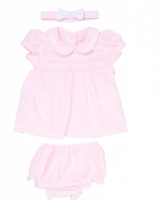 Rock a bye boutique H12820NB * RBH12820-A Smocked Dress Set (0-9 months)