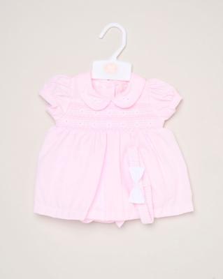 Rock a bye boutique H12820INF * RBH12820-B Smocked Dress Set (9-24 months)