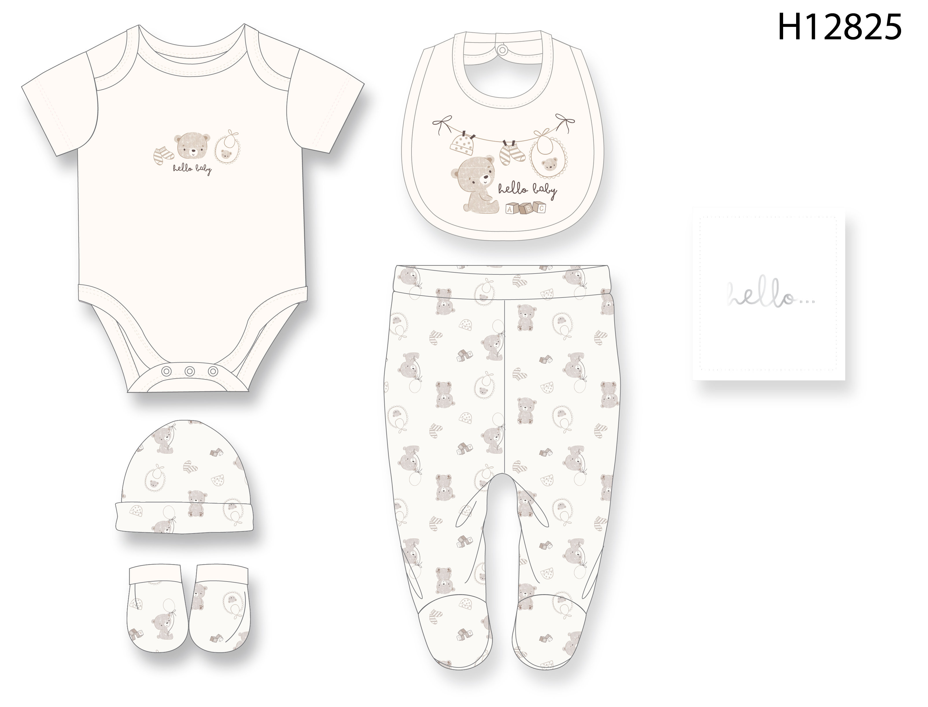 Rock a bye boutique H12825NB * RBH12825C "Hello Baby" Memory Book 6 Piece Set (NB - 6m)