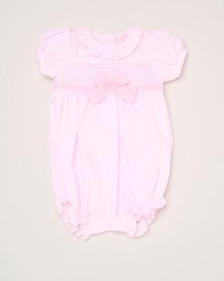 Rock a bye boutique H12903NB * RBH12903 Bow and Smocked Romper (0-9 months)