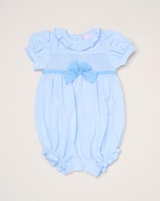 Rock a bye boutique H12903NB * RBH12903 Bow and Smocked Romper (0-9 months)