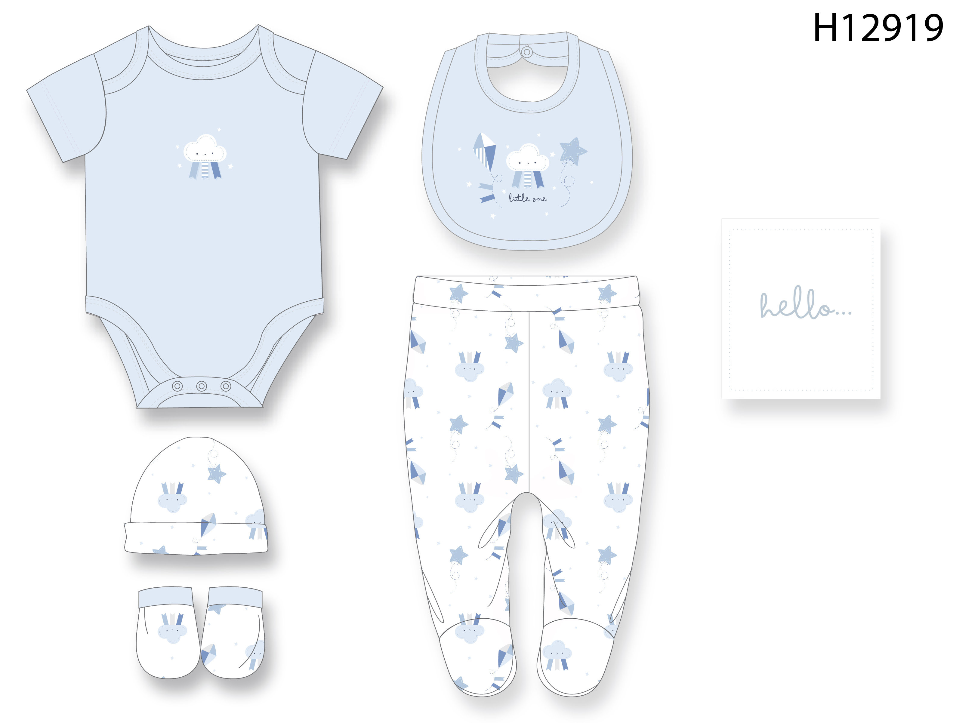 Rock a bye boutique H12919NB * RBH12919B "Little Me" Memory Book 6 Piece Set (NB - 6m)