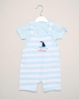 Rock a bye boutique H13194NB RBH13194 Sailboat dungaree set(3-12 months)