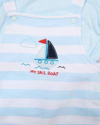 Rock a bye boutique H13194NB RBH13194 Sailboat dungaree set(3-12 months)