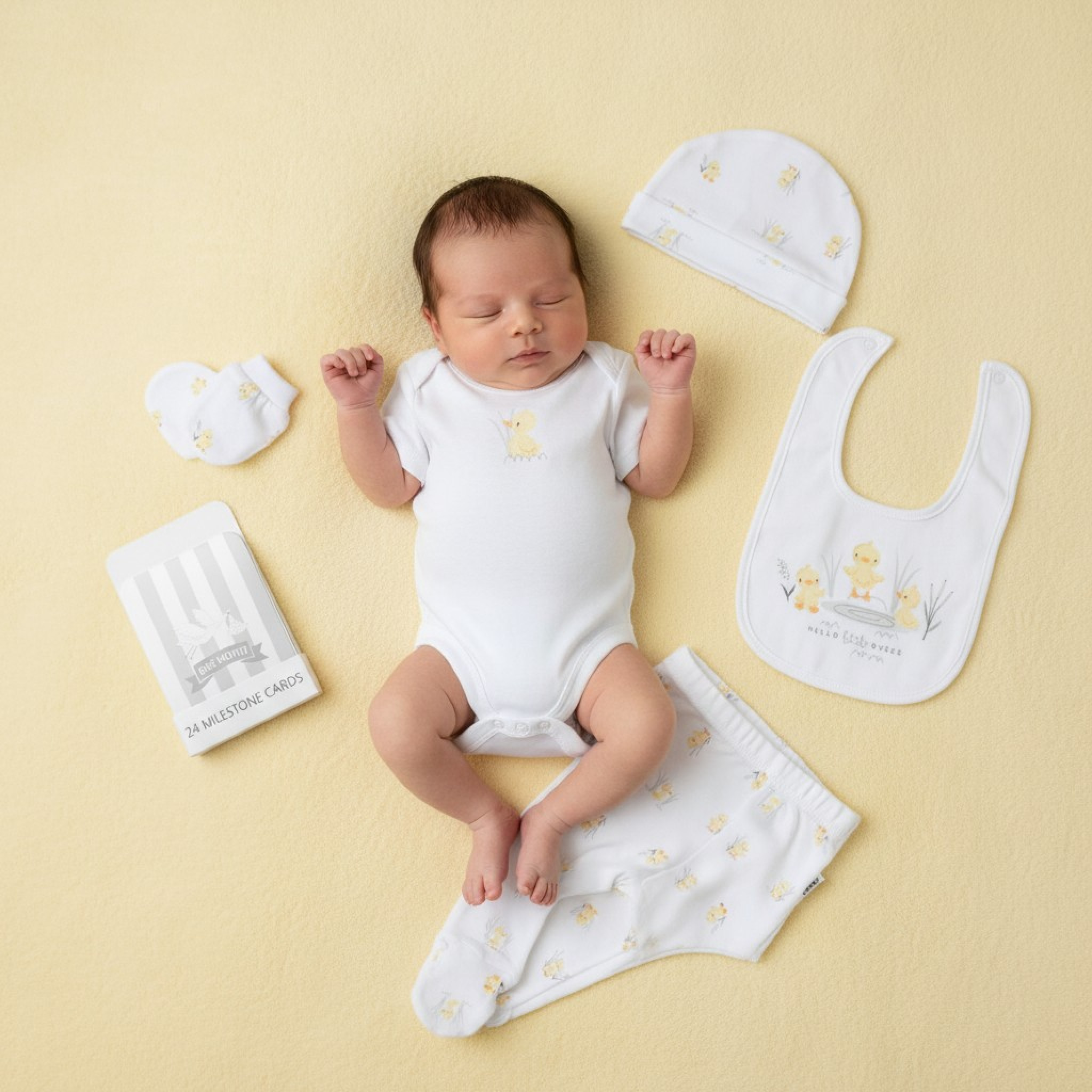 Rock a bye boutique H13271NB * RBH13271Y Duckling  Milestone 6 Piece Set (NB - 6m)