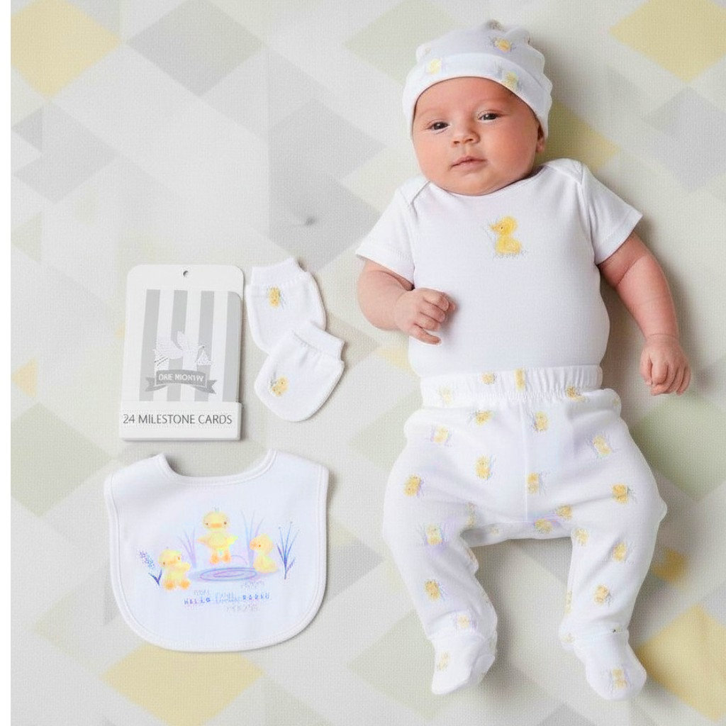 Rock a bye boutique H13271NB * RBH13271 Duckling  Milestone 6 Piece Set (NB - 6m)