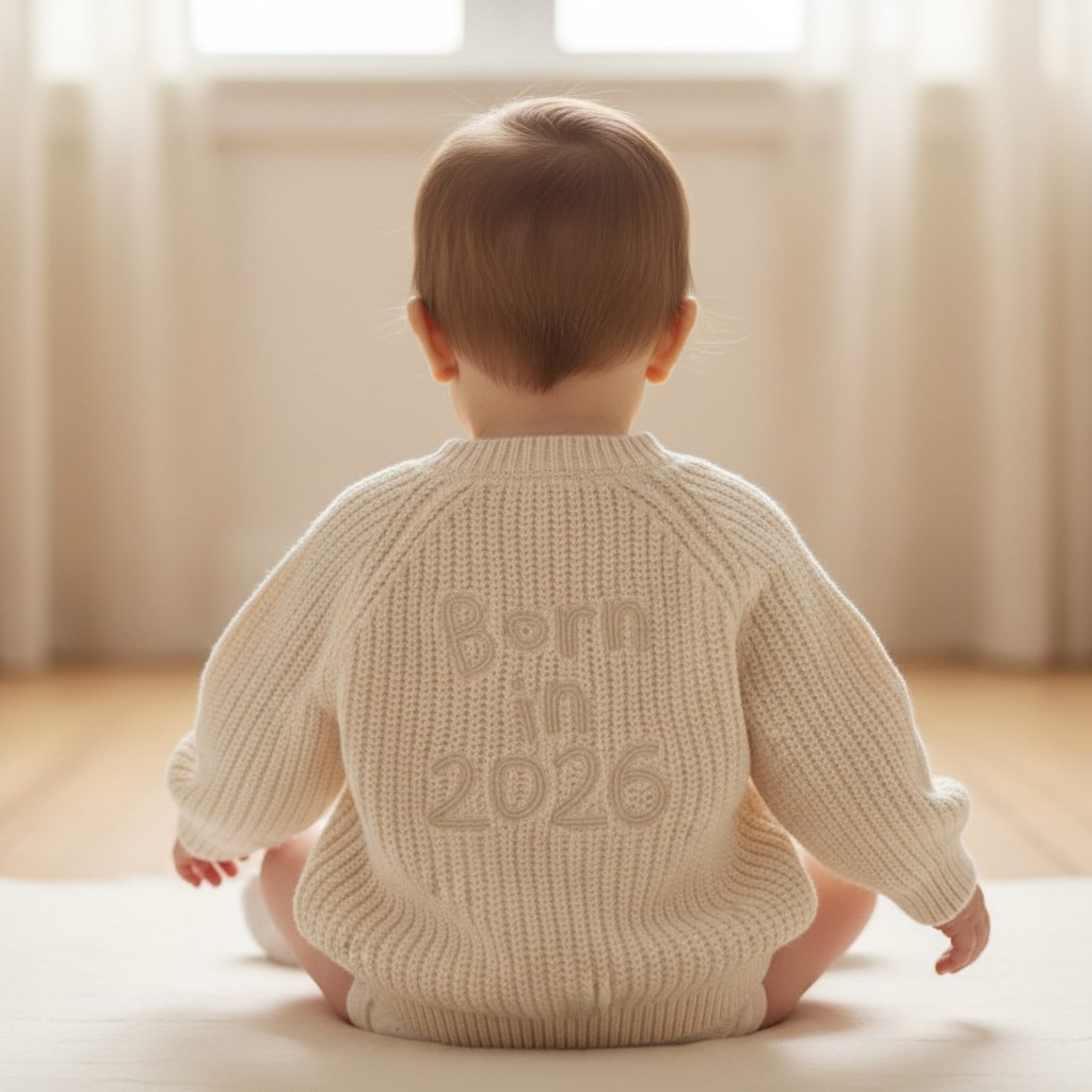 Rock a bye boutique H13661 * RBH13661C Cream "2026" Cardigan (0-12 months)