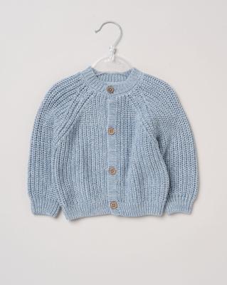 Rock a bye boutique H13664 * RBH13664 Blue "Hello" Cardigan (0-12 months)