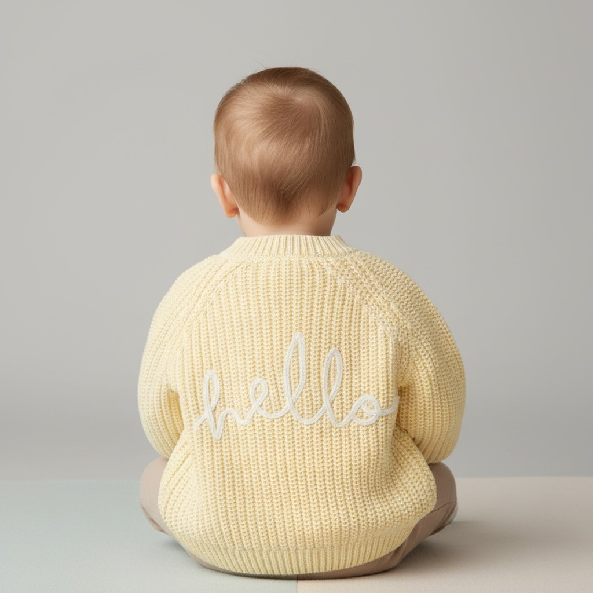 Rock a bye boutique H13666 * RBH13666C Cream "Hello" Cardigan (0-12 months)