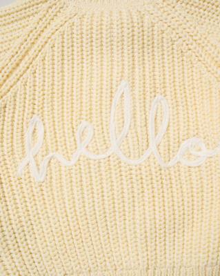 Rock a bye boutique H13666 * RBH13666C Cream "Hello" Cardigan (0-12 months)