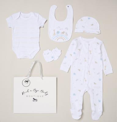 Rock a bye boutique H13704NB * RBH13704 "Hello World" 5 Piece Layette Set (Nb-6 months)